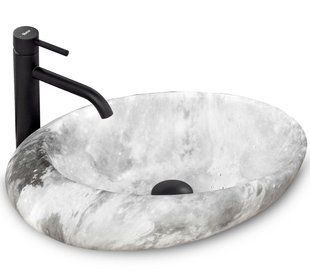 Умивальник Rea Roxy C stone L.gray накладний сірий REA-U6651, Каппучино