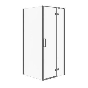 Душова кабіна Cersanit Jota чорна 90x90x195 R з розпашними дверми прозоре скло S160-004, Права, прозорий, чорний