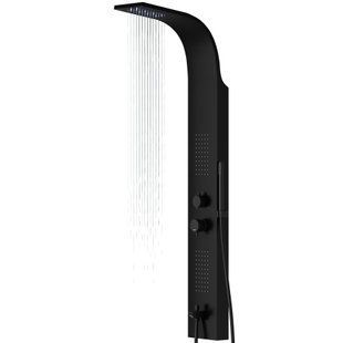 Душевая панель Corsan Festo black LED с изливом S046MBLLEDW, Черный матовый