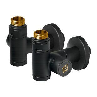 Комплект дизайн кранов под ТЭН Ideale Senso 1/2&rdquo;x1/2&rdquo; черный, Черный/золото
