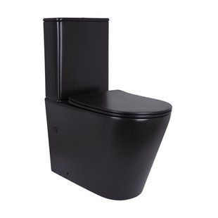 Унитаз напольный Qtap Scorpio Ultra Quiet безободковый с сиденьем Soft-Close Black matt QT14226088AMB, Черный матовый