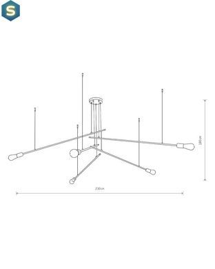 Люстра Nowodvorski 9127 Pile E27 5x60W IP20 Bl