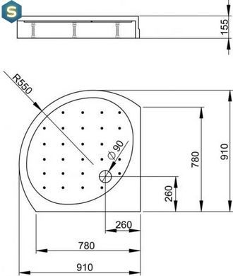 Душовий піддон Radaway Rodos B 90x90 Compact 4D99155-03