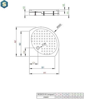 Душовий піддон Radaway Rodos B 90x90 Compact 4D99155-03