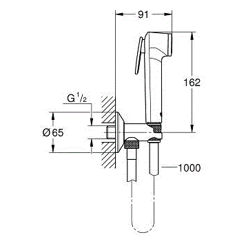 Набор гигиенического душа (запорный вентиль) Grohe Tempesta Tigger Spray 30 26358000