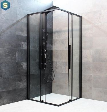 Душевая кабина Dusel DSL194B Black Matt 1000x1000x1900, Черный матовый, прозрачный, черный матовый, 100x100
