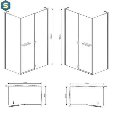 Душова кабіна Eger Megerka 120x80 (без піддону) 599-330TR/1R