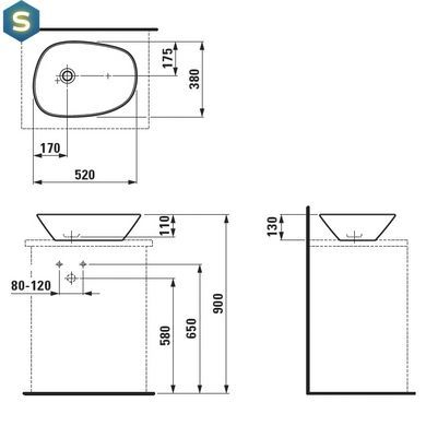 Умивальник Laufen Palomba 52x38 H8168020001121, Білий