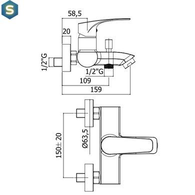 Змішувач для ванни Paffoni Lime LM 023 CR, Хром