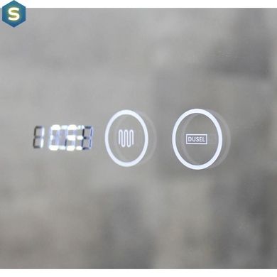 Дзеркало Dusel Led DE-M0065D Silver 65x80 см сенсорне включення + підігрів+ годинник/темп, Каппучино