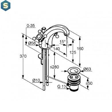 Смеситель для раковины Kludi Adlon 510100520, Хром