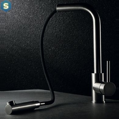 Смеситель для кухни Imex S316 с выдвижным изливом нержавеющая сталь GCE006/AC, Нержавеющая сталь