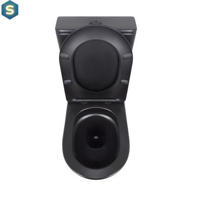 Унітаз підлоговий Qtap Scorpio Ultra Quiet безобідковий з сидінням Soft-close Black matt QT14226088AMB, Черный матовый