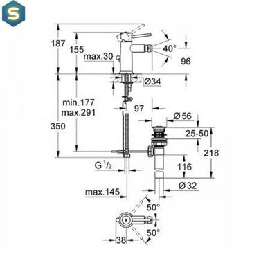 Смеситель для биде Grohe Bau Classic 32864000