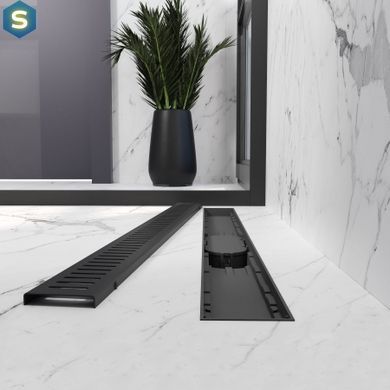 Дренажний канал Koller Pool Aqua 80cм та решіткою Line mattblack AQLMB0800