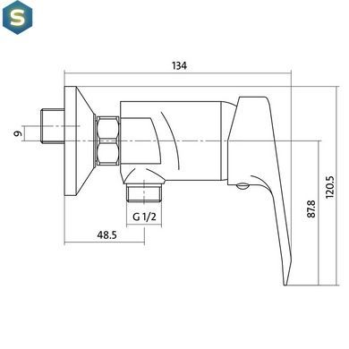 Смеситель для душа Cersanit Amet S951-027, Хром