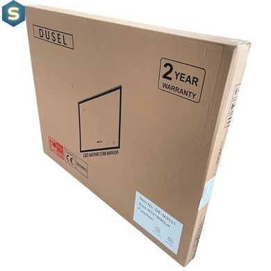 Дзеркало Dusel Led DE-M0065D Silver 65x80 см сенсорне включення + підігрів+ годинник/темп, Каппучино