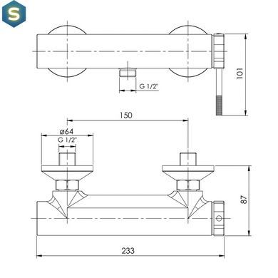 Смеситель для душа Imprese Brenta ZMK081906080 никель