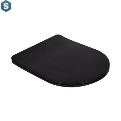 Унітаз підлоговий Qtap Scorpio Ultra Quiet безобідковий з сидінням Soft-close Black matt QT14226088AMB, Черный матовый