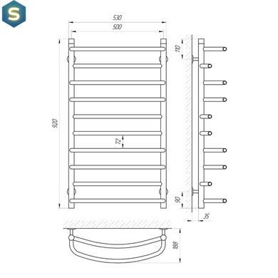 Полотенцесушитель Laris Евромикс П10 500x900 71207149, Хром