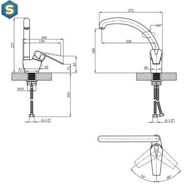 Змішувач для кухні Kroner KRM Odra - W035 CV021262, Белый матовый