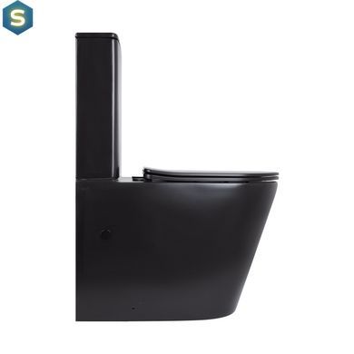 Унітаз підлоговий Qtap Scorpio Ultra Quiet безобідковий з сидінням Soft-close Black matt QT14226088AMB, Черный матовый