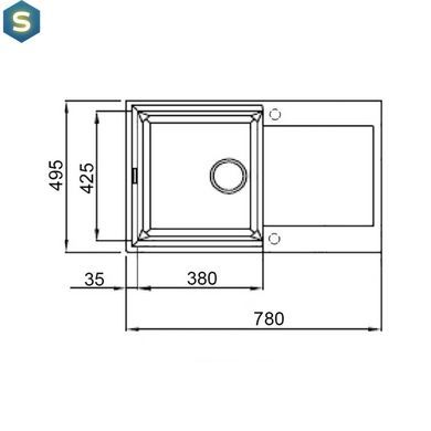 Кухонна мийка Lidz 790x495/230 WHI-01 (LIDZWHI01790495230), Білий