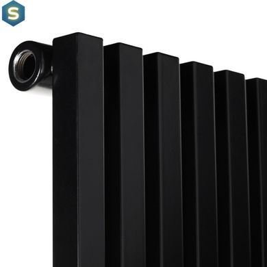 Дизайнерський радіатор Betatherm Quantum 1 H-1800 мм, L-405 мм з бічним підключенням BQ 1180/10 9005М 34, Черный матовый