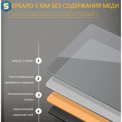 Дзеркало Dusel Led DE-M0065D Silver 65x80 см сенсорне включення + підігрів+ годинник/темп, Каппучино