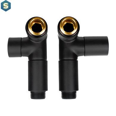 Комплект дизайн кранов под ТЭН Ideale Senso 1/2&rdquo;x1/2&rdquo; черный, Черный/золото