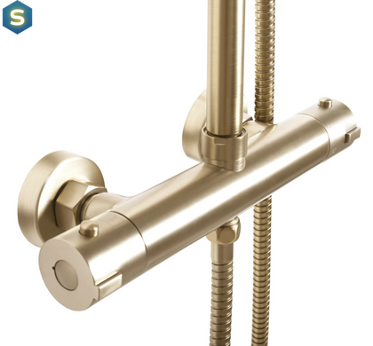 Душова система Rea Bliss brushed gold із термостатом REA-P8413, Золотий