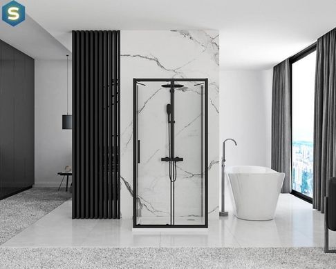 Душова кабіна Rea Rapid Slide 150x90 black пристінна REA-KPL-09890, Черный матовый, Універсальна, прозорий, чорний матовий