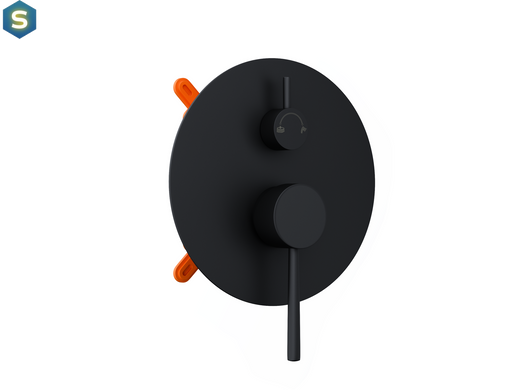 Душевая система скрытого монтажа Corsan Lugo black + BOX Z03MBL, Черный матовый