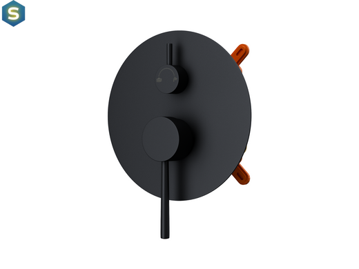 Душевая система скрытого монтажа Corsan Lugo black + BOX Z03MBL, Черный матовый