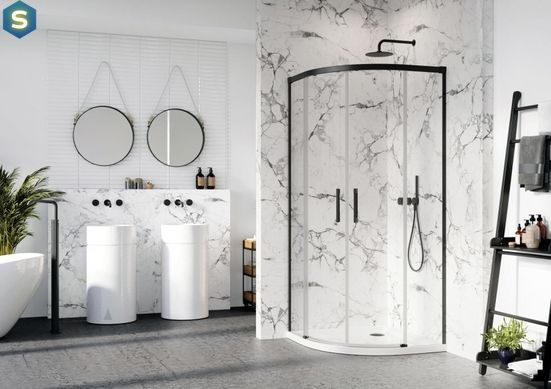 Душевая кабина Radaway Idea Black PDD 80x80x200 стекло прозрачное черный профиль 387139-01-01 + 387141-54-01