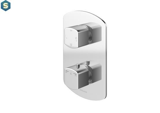 Душевая система Kohlman Foxal 20 chrome с термостатом + BOX скрытого монтажа KPL-QW433FQ20, Хром