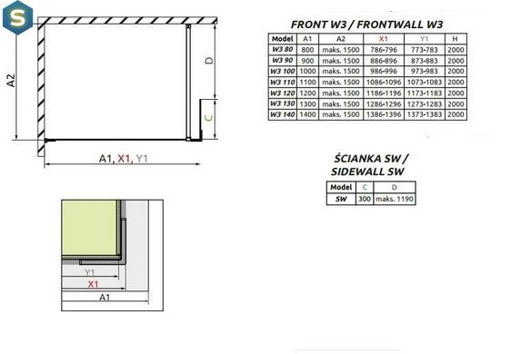 Душова перегородка Radaway Euphoria Walk-in II 90 см 383131-01-01+383160-01-01