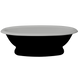 Ванна отдельностоящая матовая Amidicon Olimpia 180x90 черная на пьедестале из литого камня OLIMPIA_180_piad_BLACK_MAT, Черно-белый