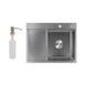 Кухонна мийка інтегрована Lidz Handmade H6350L крило ліворуч (LDH6350BRUL45588) Brushed Steel 3,0/1,0 мм, Нержавіюча сталь