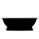 Ванна отдельностоящая матовая Amidicon Olimpia 180x90 черная на пьедестале из литого камня OLIMPIA_180_piad_BLACK_MAT, Черно-белый