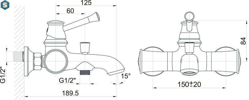 Змішувач для ванни Imprese Podzima Ledove ZMK01170104, Хром