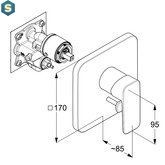 Смеситель скрытого монтажа Kludi Pure&Style 406500575, Хром