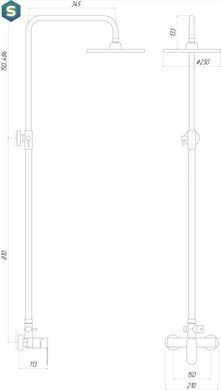 Душевая система Topaz Barts TB 07702-H36, Хром