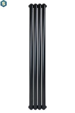 Вертикальный дизайнерский радиатор отопления Arttidesign Verona 4/1800/300 черный матовый, Черный матовый