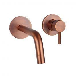Змішувач для раковини настінний Paffoni Light вилив 248 мм brushed copper LIG007RMSP70, Бронза