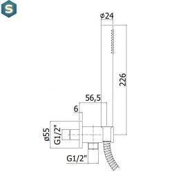 Душова система з термостатом та верхнім душем Paffoni &Oslash;300 мм Shower steel KITLIQ018ST300, Нержавіюча сталь