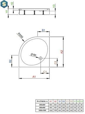 Душовий піддон Radaway Patmos A 80x80 4S88155-03