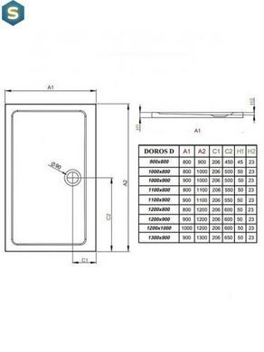 Душовий піддон Radaway Laros D 120 x 80 SLD81217-01