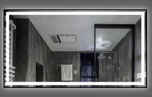 Дзеркало Dusel DE-M0061S1 Black 65x80 см з годинником, Чорний/золото