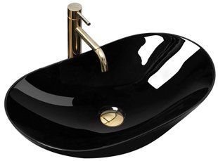 Умивальник Rea Royal 60 black накладний чорний REA-U0445, Чорний/золото